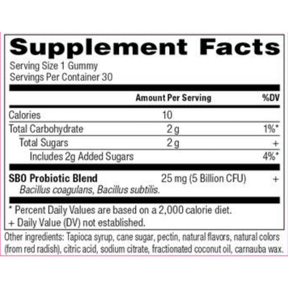 Ancient Nutrition SBO KIDS Probiotic Gummies, Berry - supplement facts