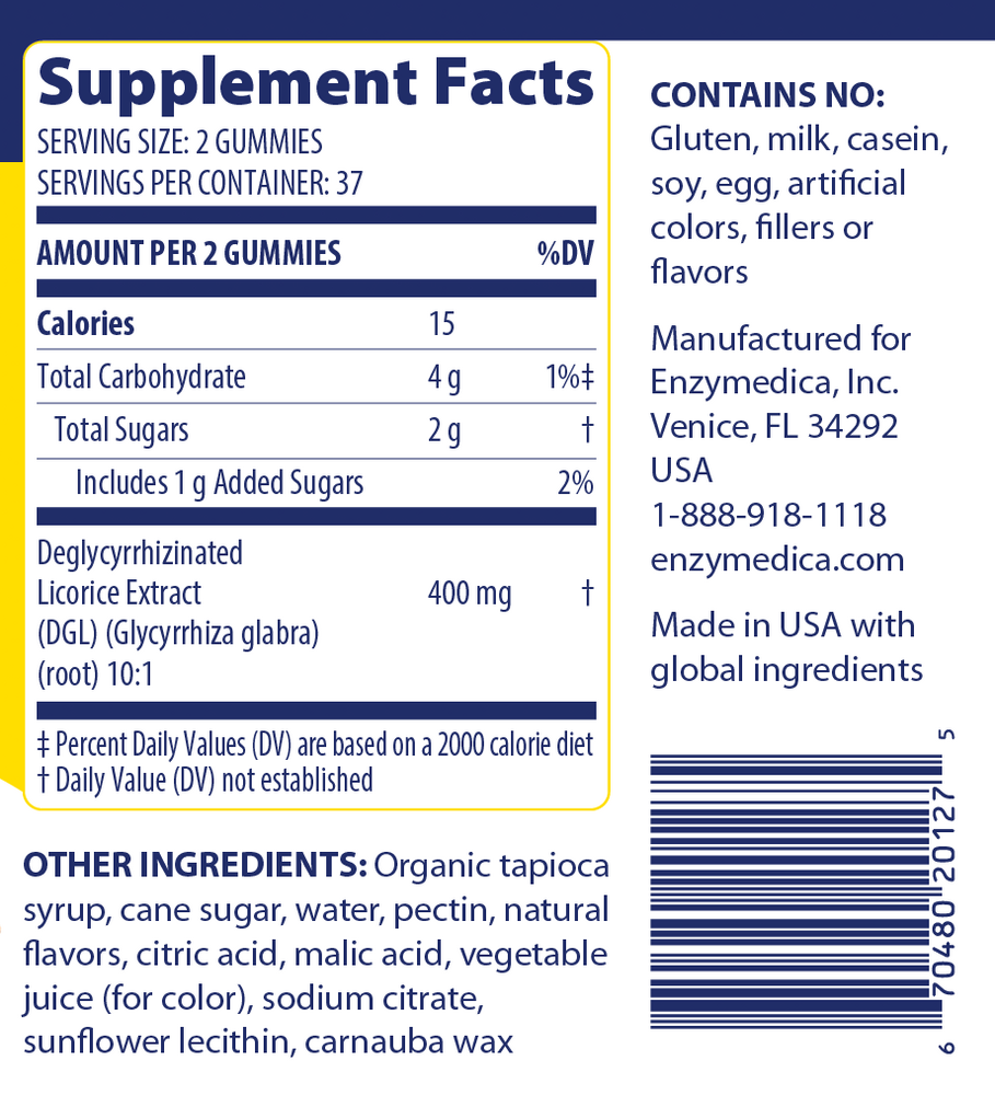 DGL Stomach Soothe Gummies, 74 Count