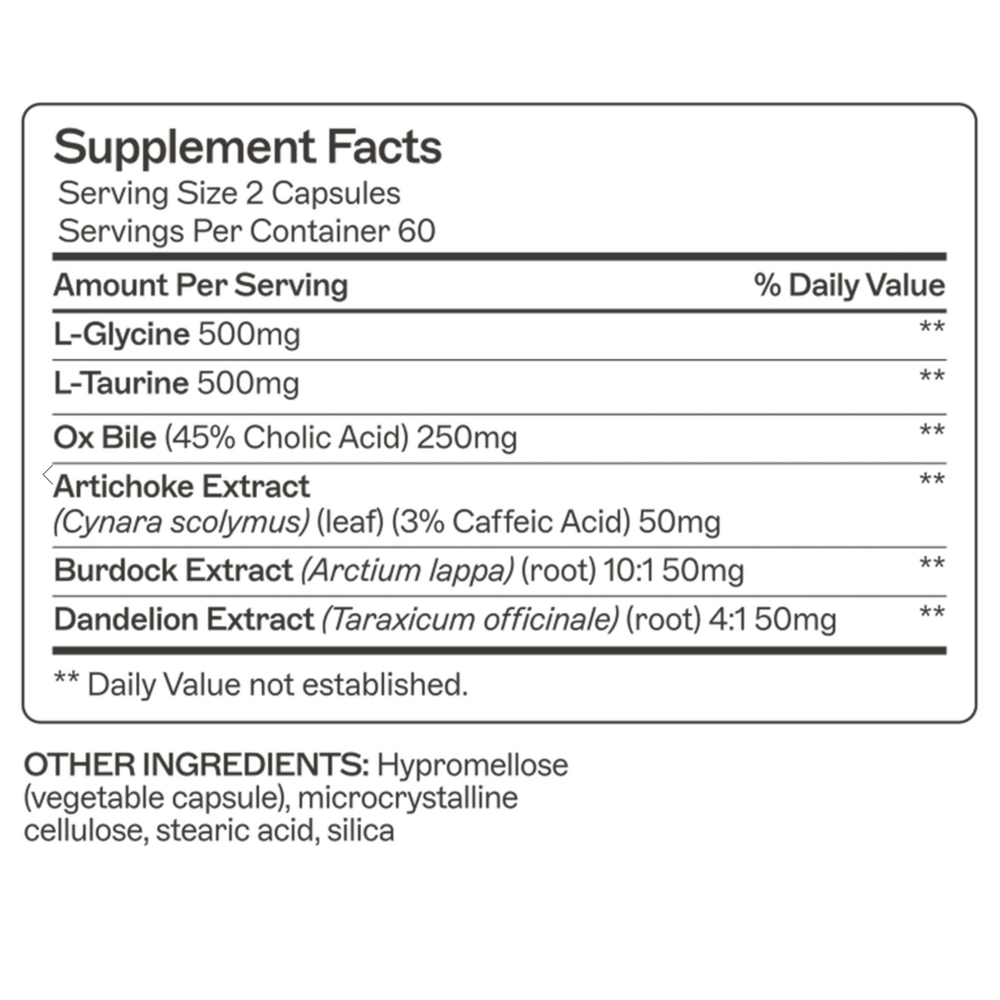 Amy Myers MD BileMax - supplement facts