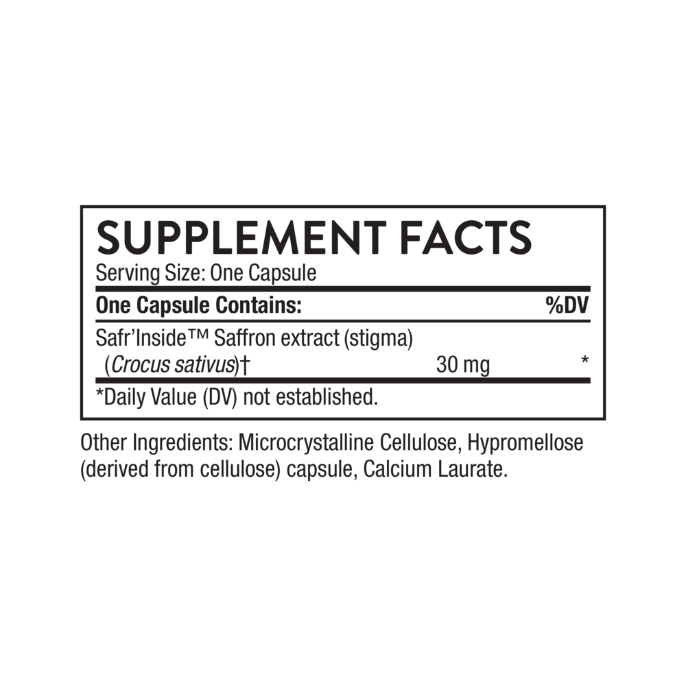 Rapid Relief Saffron, 30 Capsules , Brand_Thorne Research Form_Capsules Size_30 Capsules