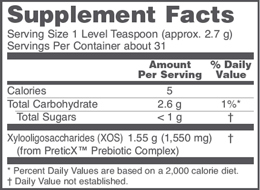Prebiotic Powder XOS, 85 Grams , Brand_Protocol for Life Balance Form_Powder powder Requires Consultation Size_85 Grams