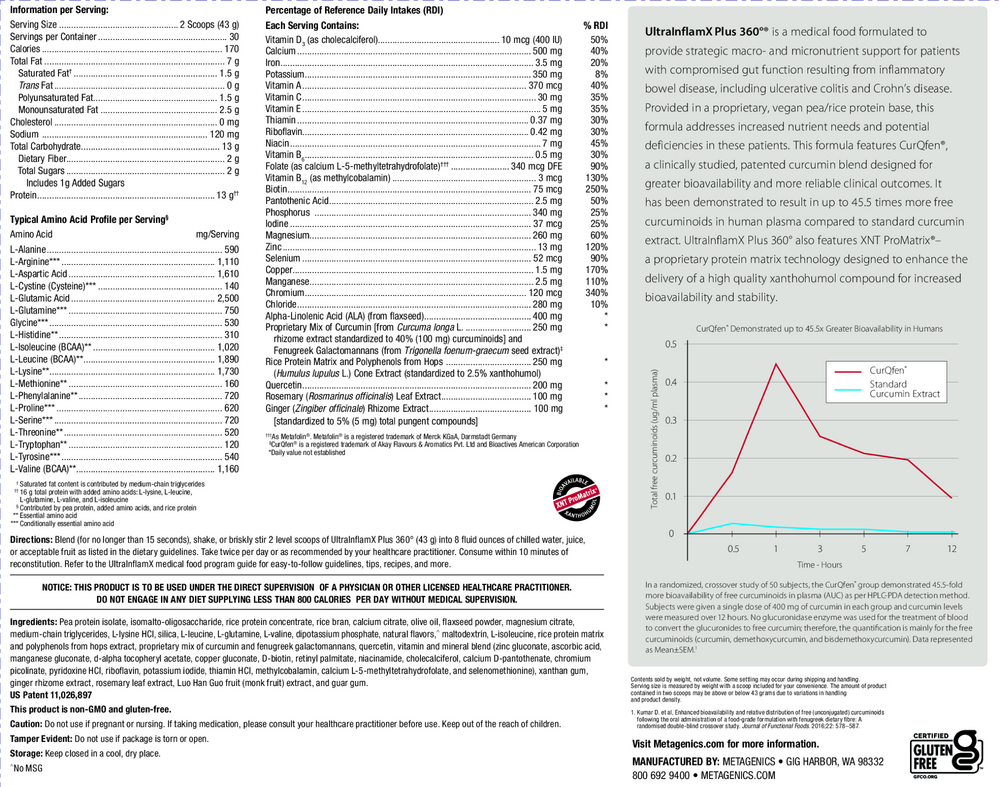 UltraInflamX® Plus 360º™, Mango Flavor, 47.62 Oz (1350 g) Powder , Emersons Emersons-Alt Form_Powder powder