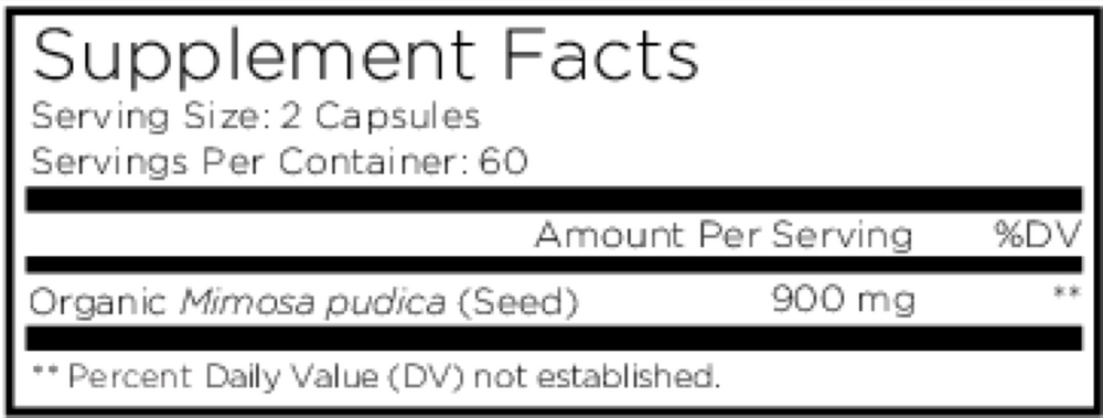 Amen Organic Mimosa Pudica Seed — supplement facts