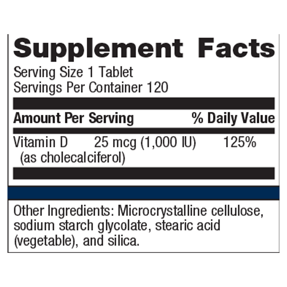 D3 1000™, 120 Tablets , Emersons Form_Tablets tabs