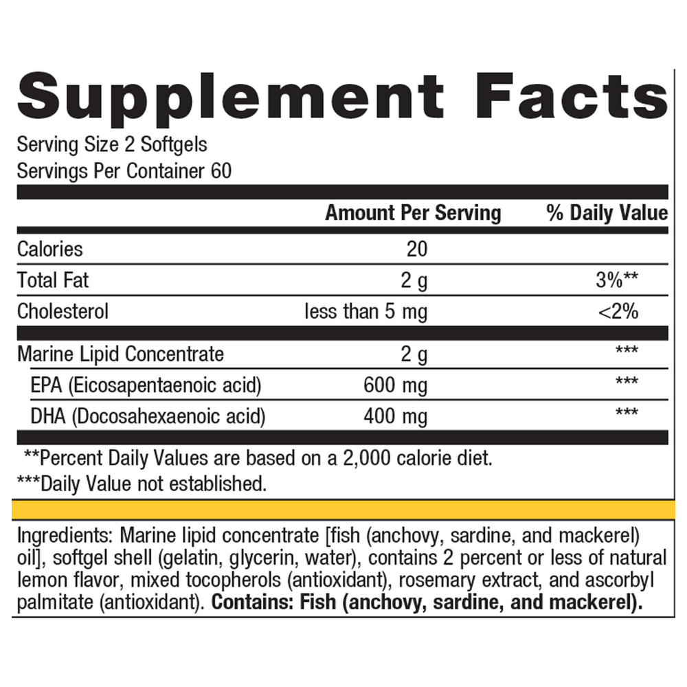 OmegaGenics® EPA-DHA 500, Lemon Flavor, 120 Softgels , Emersons Emersons-Alt Form_Softgels softgels