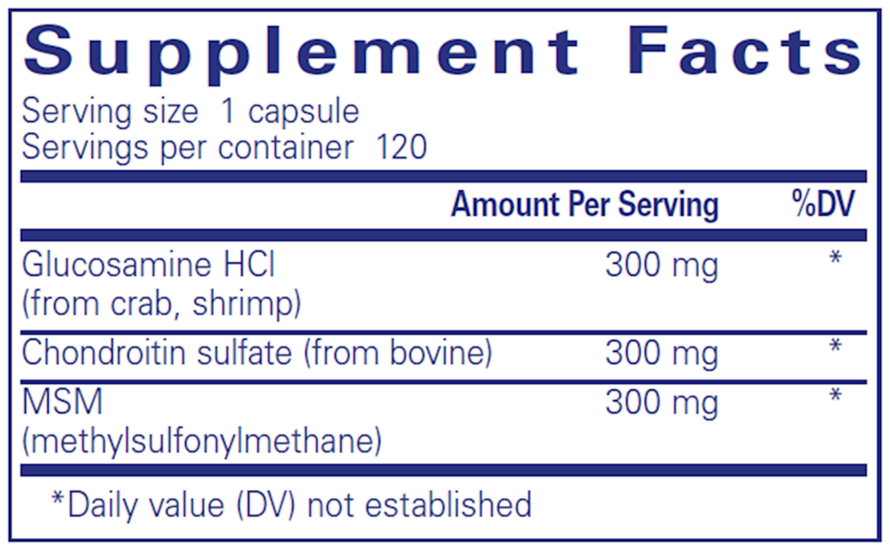 Glucosamine Chondroitin with MSM, 120 Capsules , Brand_Pure Encapsulations caps Emersons Form_Capsules Requires Consultation Size_120 Capsules