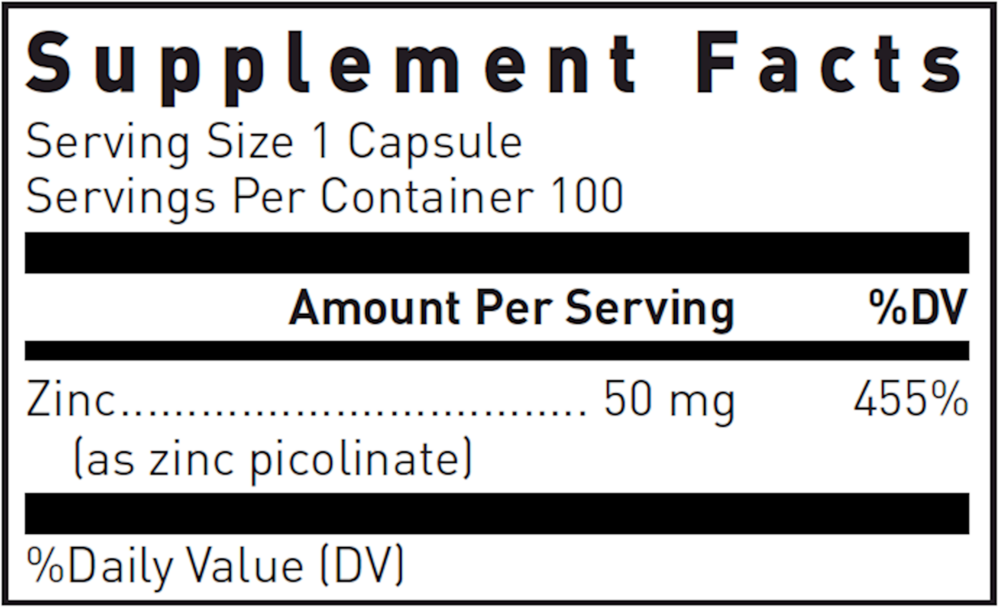 Zinc Picolinate, 100 Capsules