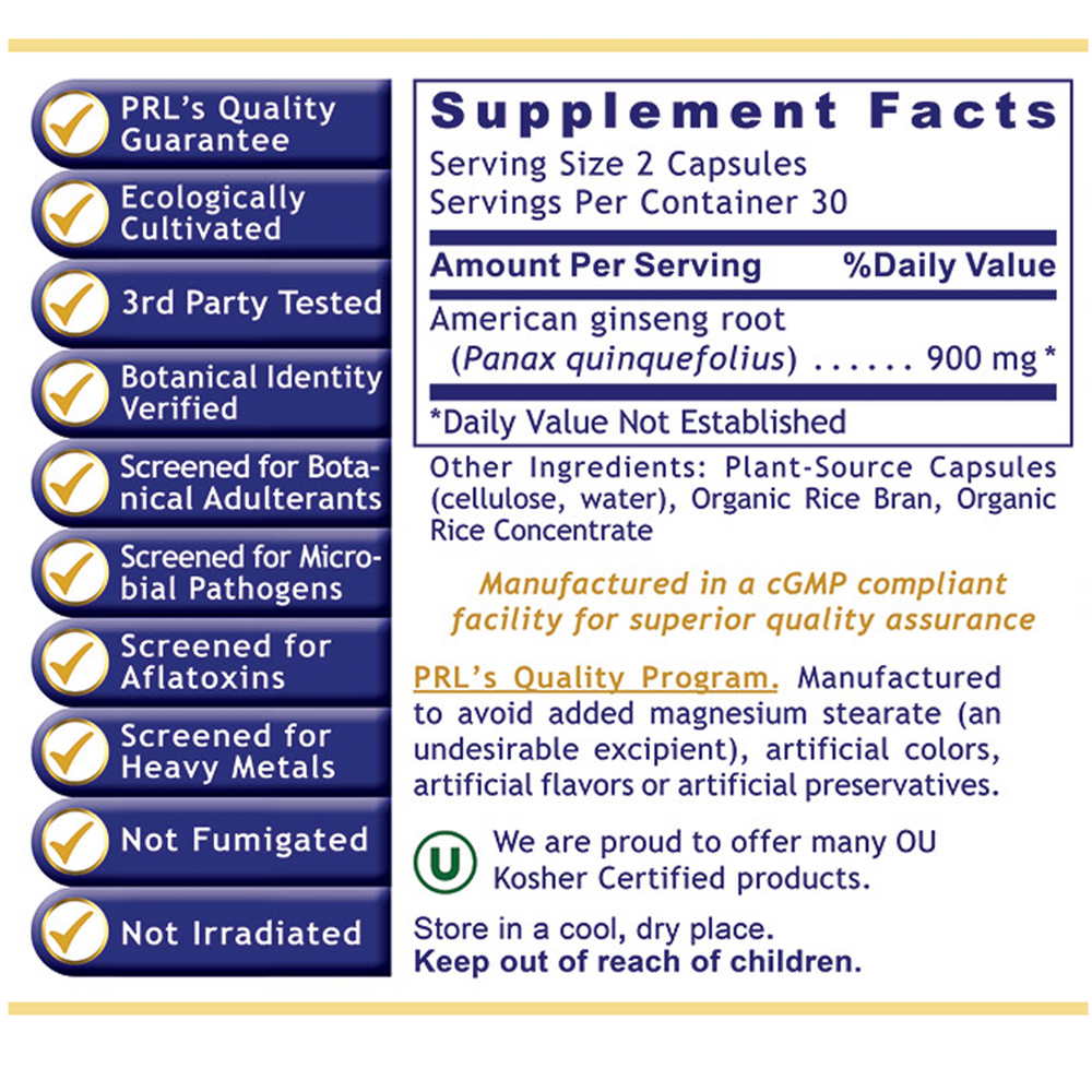 Premier American Ginseng, 60 Capsules , Brand_Premier Research Labs capsules Form_Capsules Requires Consultation Size_60 Capsules