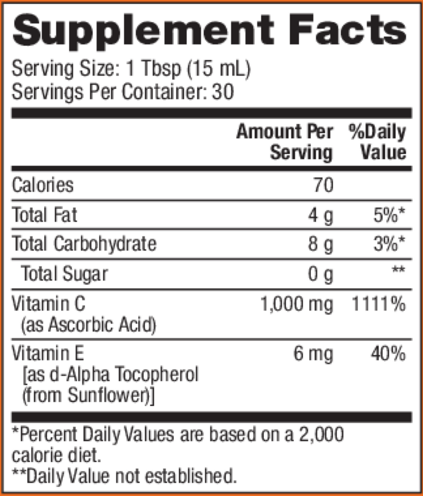 Liposomal Vitamin C 1000mg, 450 mL Liquid