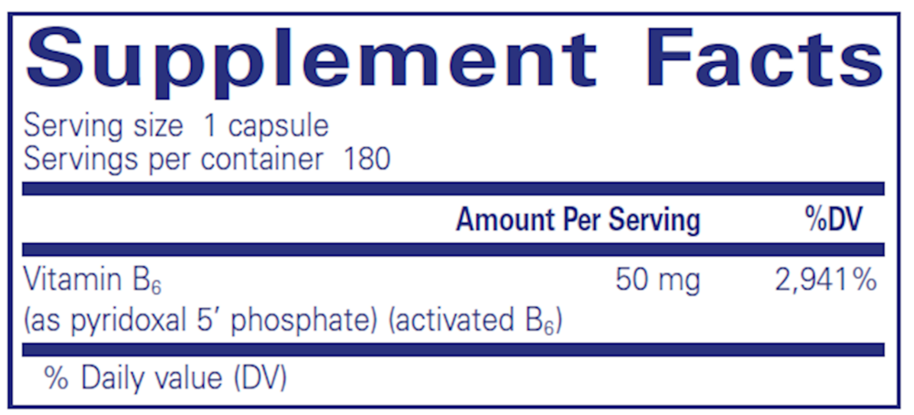 P5P 50, 180 Capsules , Brand_Pure Encapsulations Form_Capsules Requires Consultation Size_180 Capsules