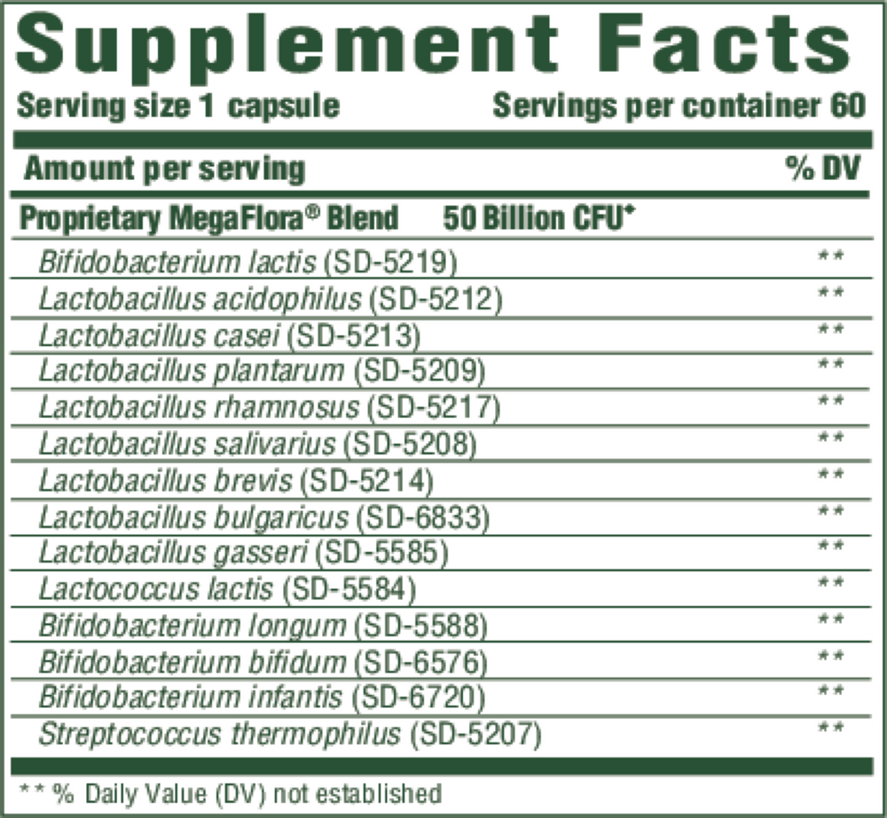 MegaFlora® Plus, 60 Capsules