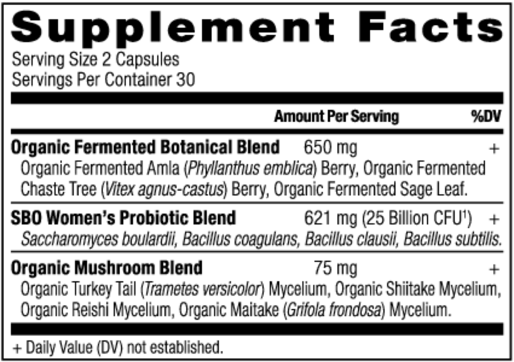 Ancient Nutrition SBO Probiotic Women's - supplement facts