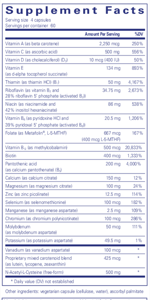 Nutrient 950® with NAC and Metafolin® L-5-MTHF, 240 Capsules , Brand_Pure Encapsulations caps Emersons