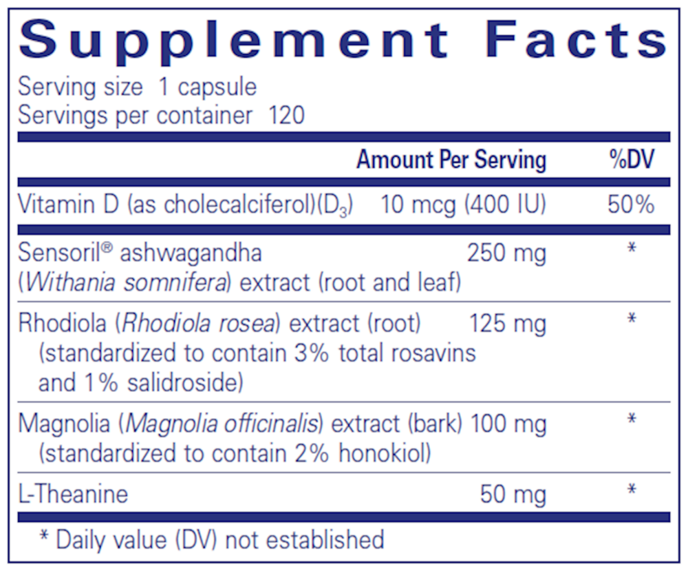 Cortisol Calm, 120 Capsules , Brand_Pure Encapsulations Form_Capsules Requires Consultation Size_120 Capsules