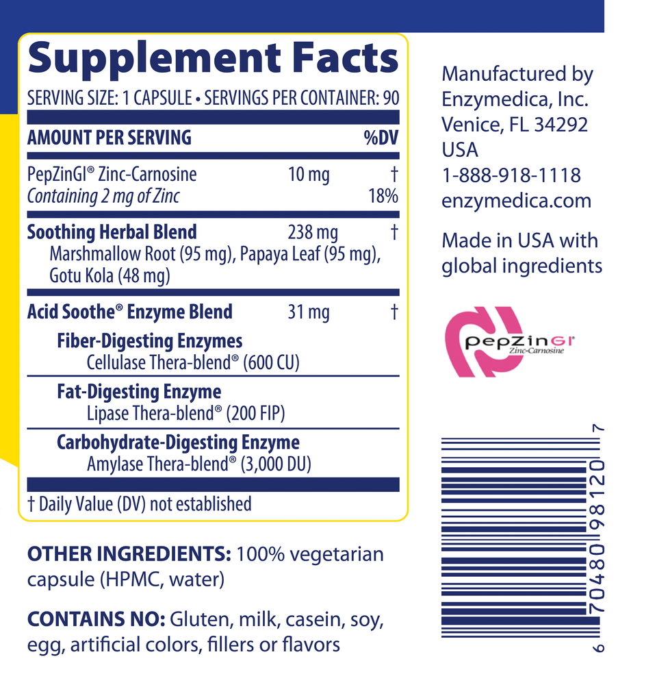Acid Soothe, 90 Capsules