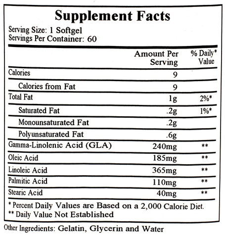 Borage Oil GLA-240, 60 Softgels