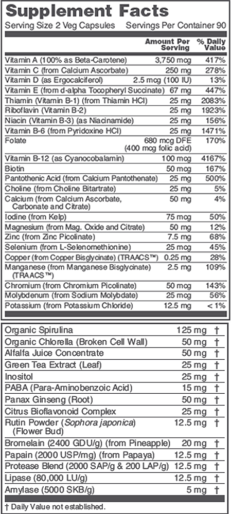 Ortho Multi Greens Iron-Free, 180 Capsules , Brand_Protocol for Life Balance capsules Form_Capsules Requires Consultation Size_180 Capsules
