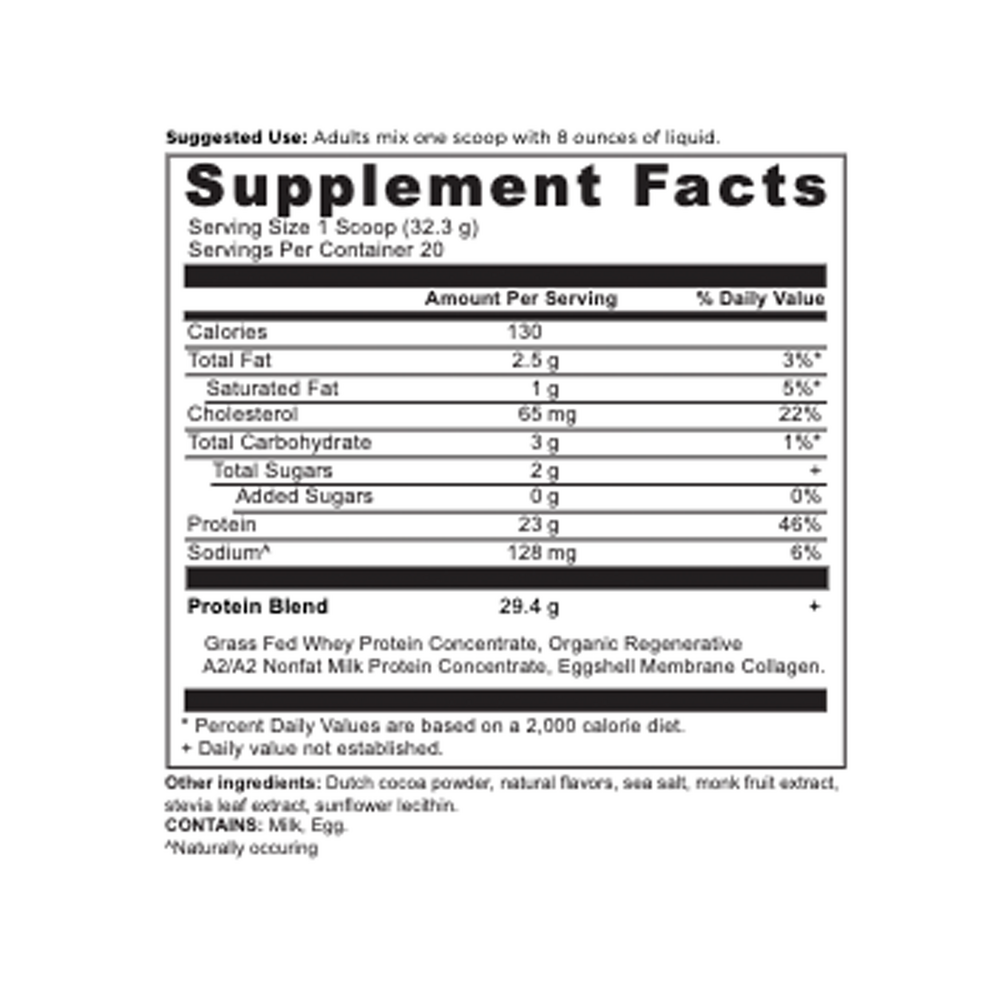 Ancient Nutrition Whey Protein Powder - Milk Chocolate - supplement facts