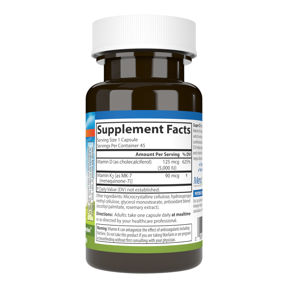 Super D3 + K2, 45 Capsules