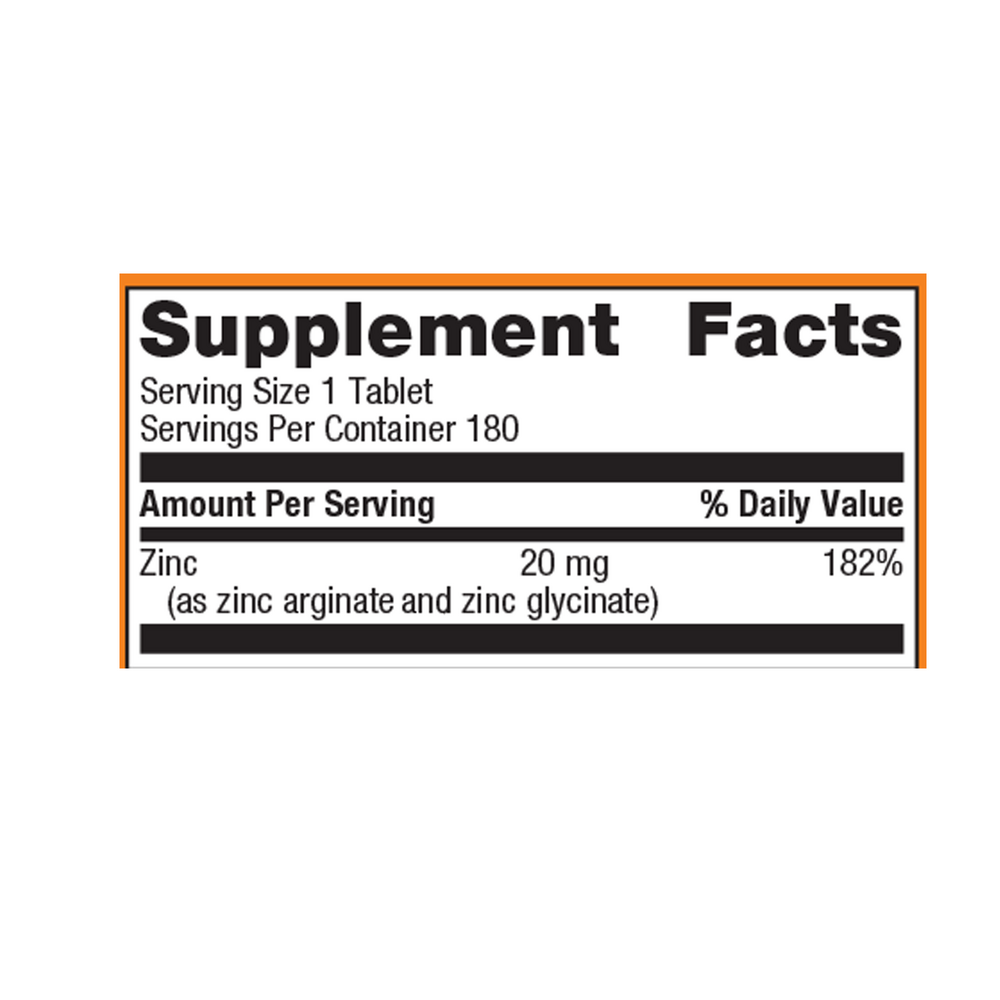 Zinc A.G.™, 20 mg, 180 Tablets , Emersons Form_Tablets tabs