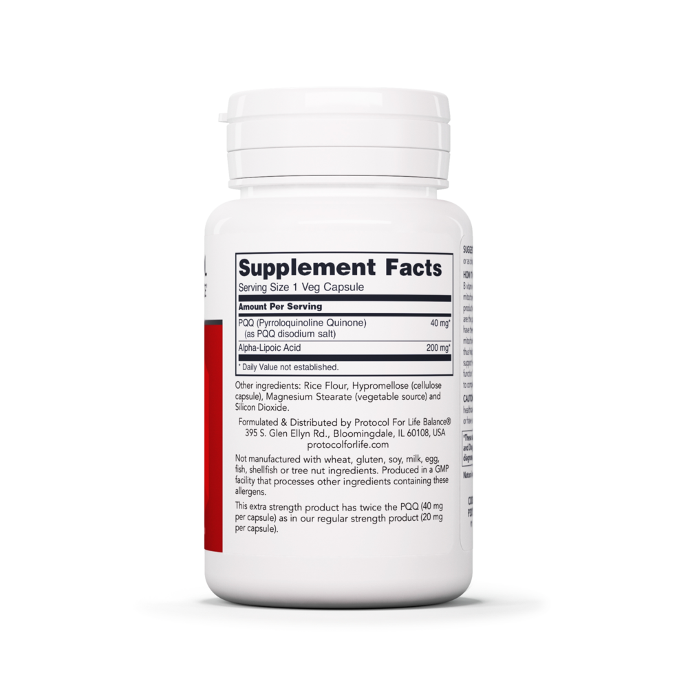Extra Strength PQQ 40mg, 50 Capsules , Brand_Protocol for Life Balance capsules Form_Capsules Requires Consultation Size_50 Capsules