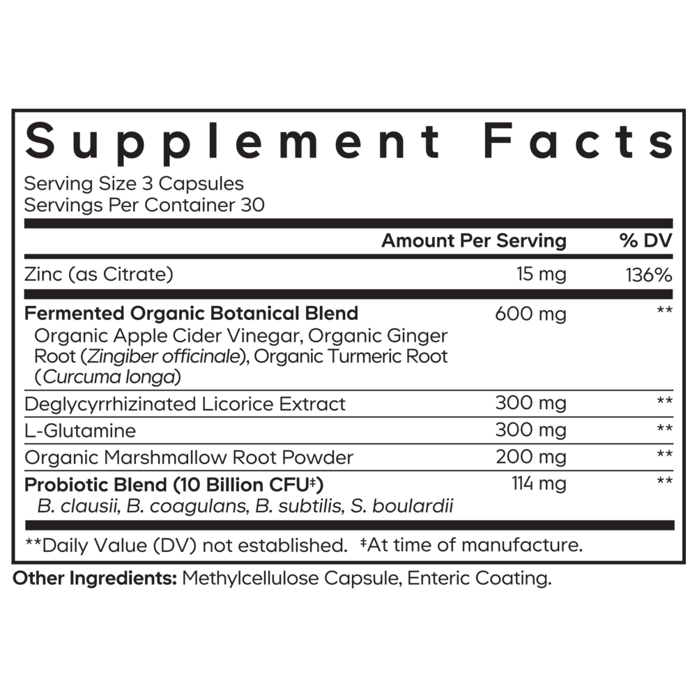 Amen Leaky Gut + — supplement facts