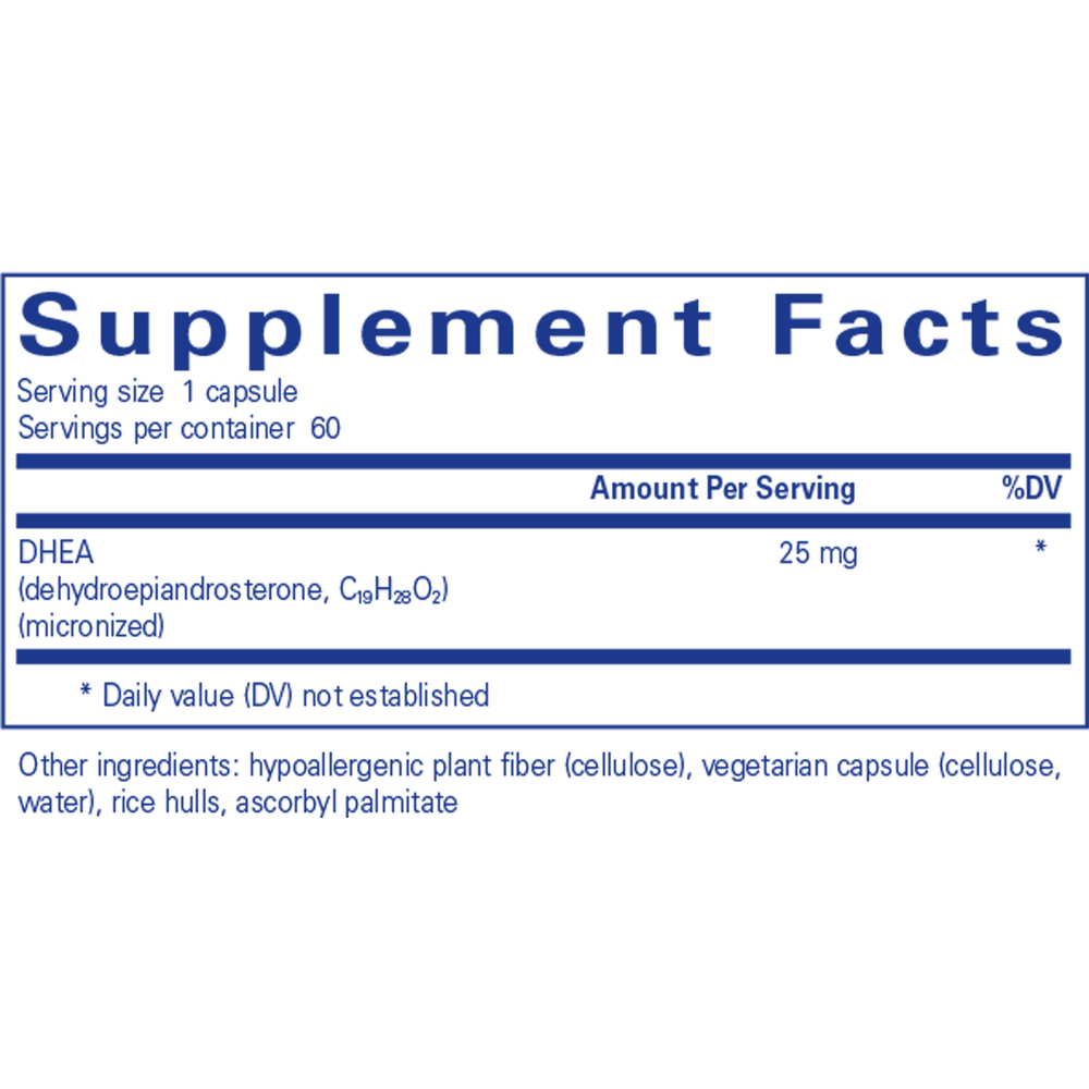 DHEA 25mg, 60 Capsules , Brand_Pure Encapsulations Form_Capsules Requires Consultation Size_60 Capsules
