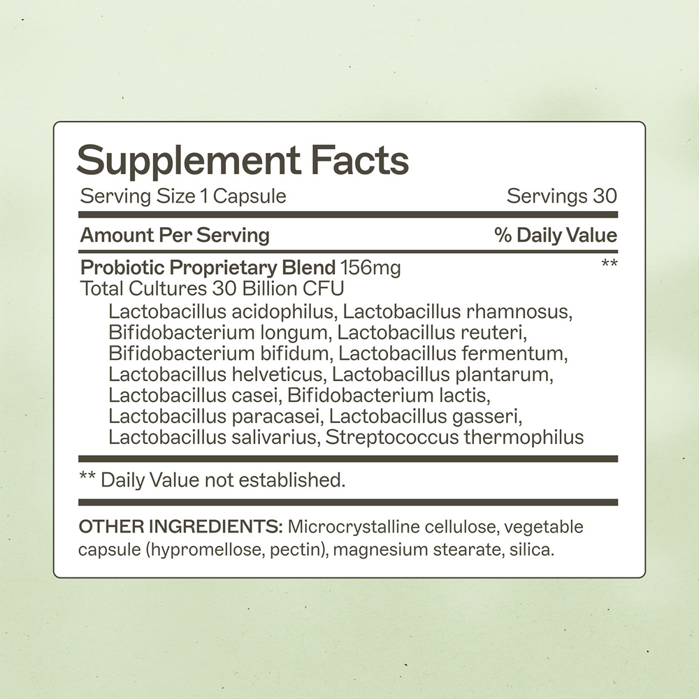 Amy Myers MD Probiotic 30 Billion - supplement facts