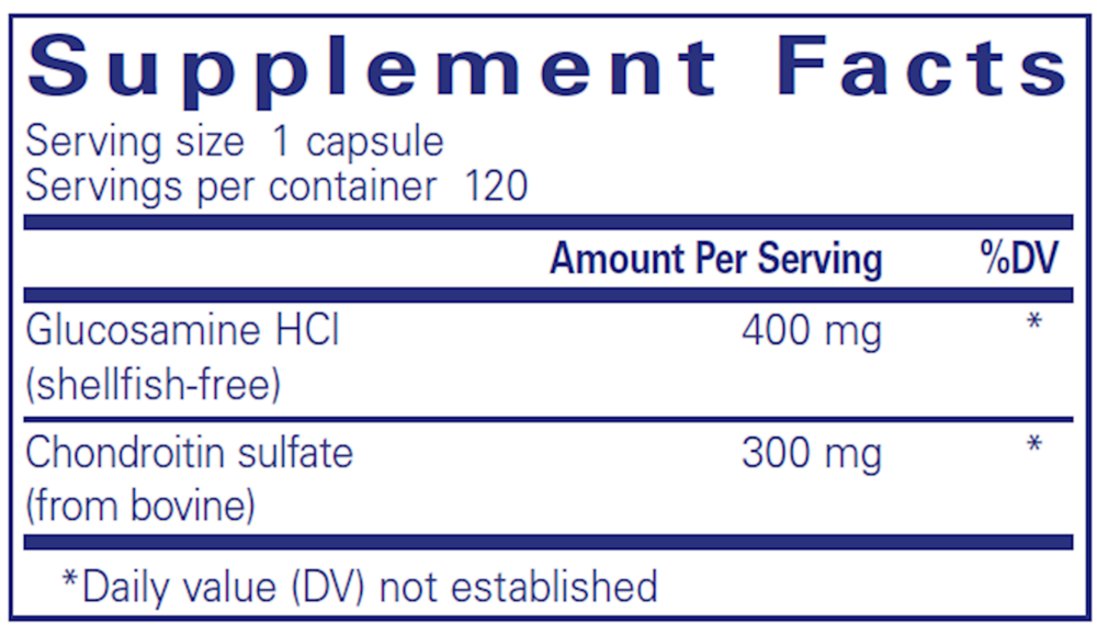 Glucosamine HCl Chondroitin, 120 Capsules , Brand_Pure Encapsulations caps Emersons