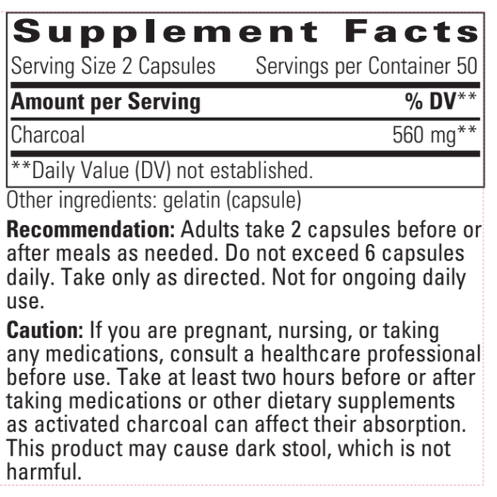 Activated Charcoal, 100 Capsules