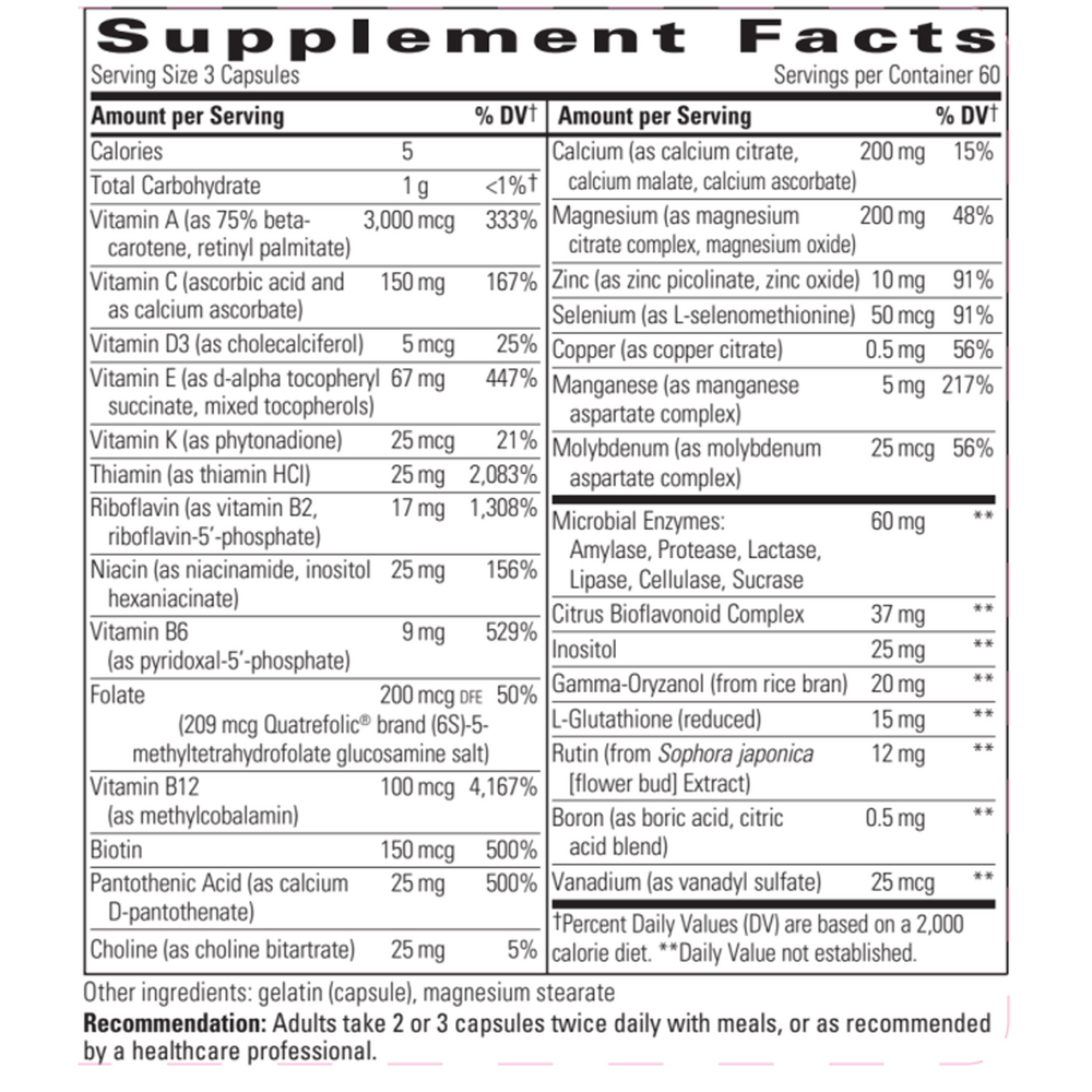 Nutrivitamin Enzyme Complex™ without Iron, 180 Capsules
