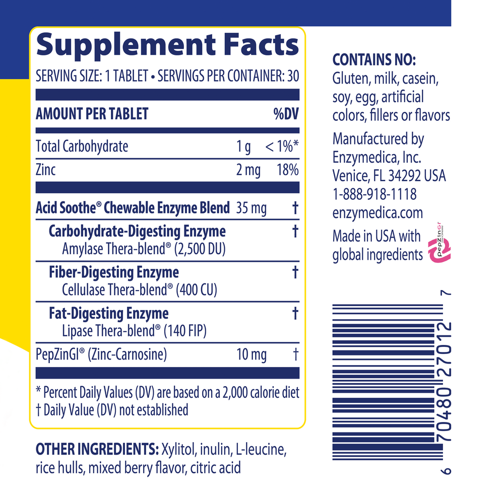 Acid Sooth Chewable Berry, 30 Tablets