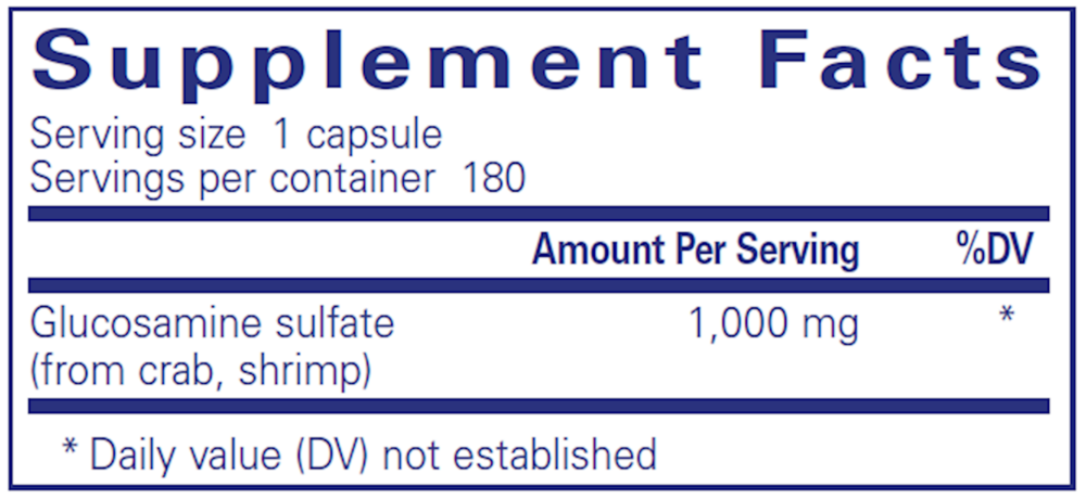 Glucosamine Sulfate, 1000 mg, 180 Capsules , Brand_Pure Encapsulations caps Emersons