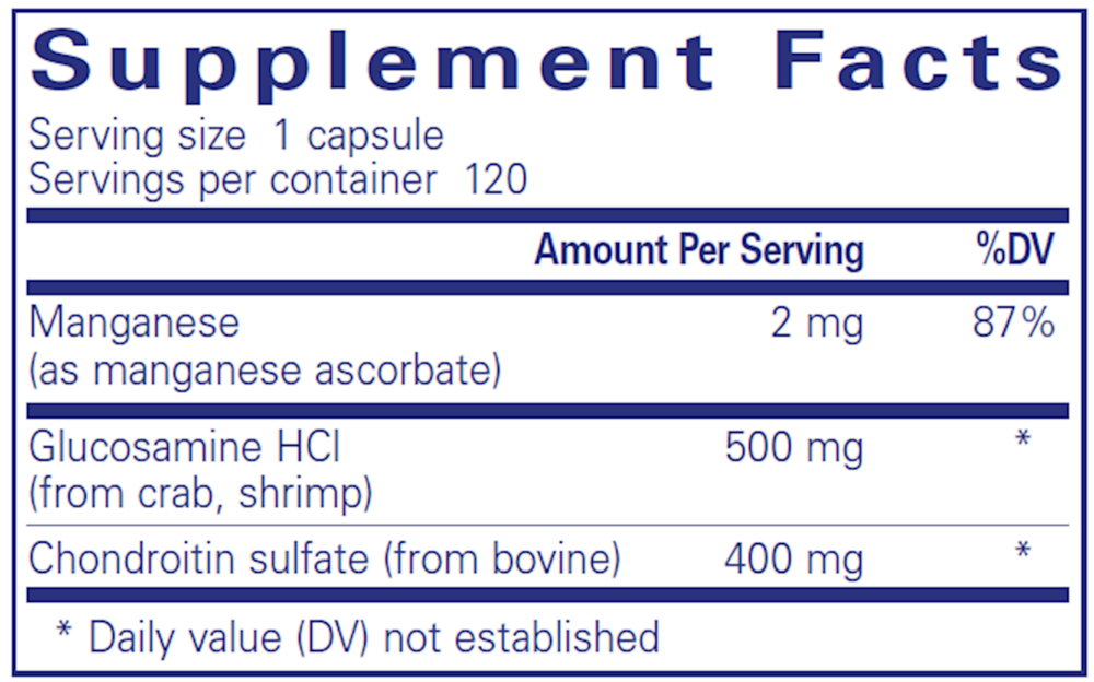 Glucosamine Chondroitin with Manganese, 120 Capsules , Brand_Pure Encapsulations caps Emersons
