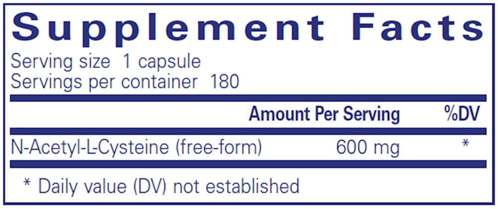 NAC, 600 mg, 180 Capsules , Brand_Pure Encapsulations caps
