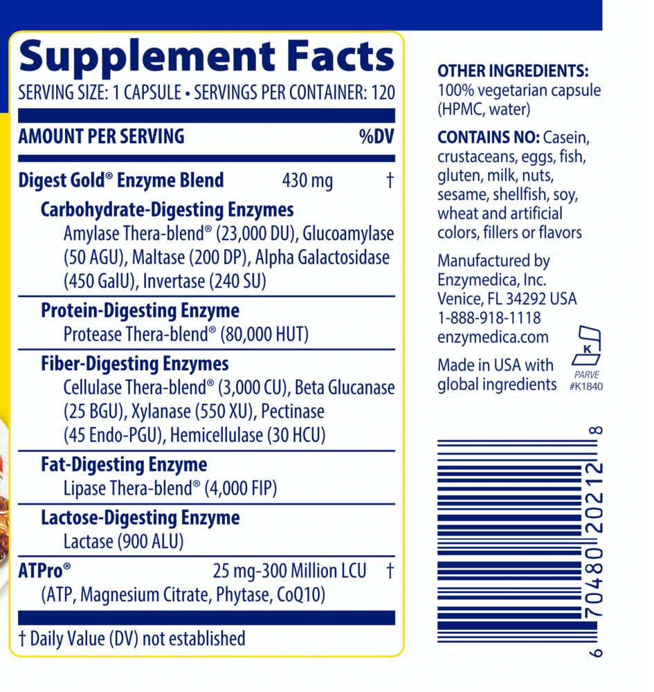 Digest Gold™, 120 Capsules