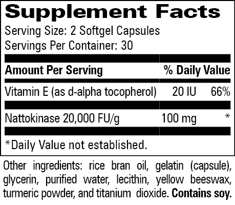 Nattokinase with Vitamin E, 60 Softgels , Brand_Progressive Labs Form_Softgels Requires Consultation Size_60 Softgels softgels