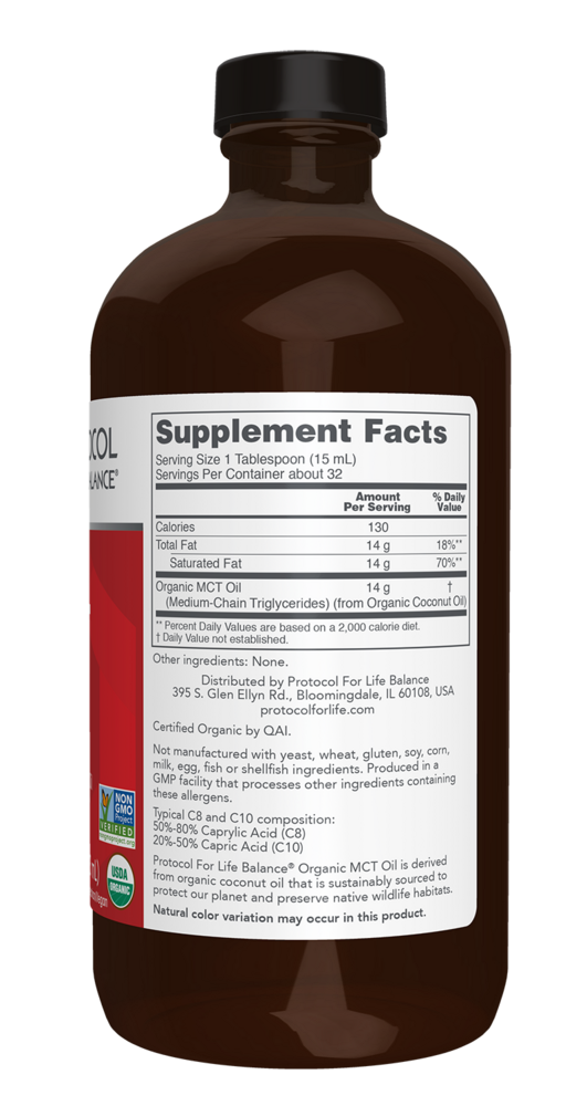 Organic MCT Oil, 473 Milliliters , Brand_Protocol for Life Balance Form_Liquid liquid Requires Consultation Size_473 Milliliters