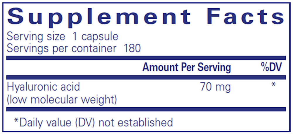 Hyaluronic Acid, 180 Capsules , Brand_Pure Encapsulations caps Emersons