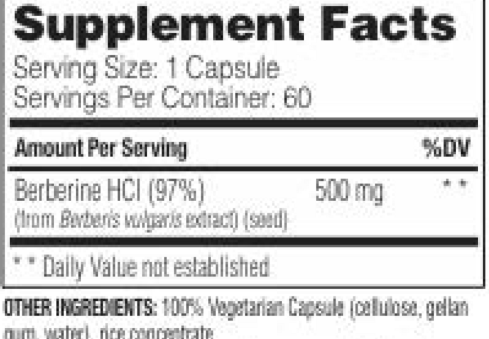 Berberine 500 mg, 60 capsules