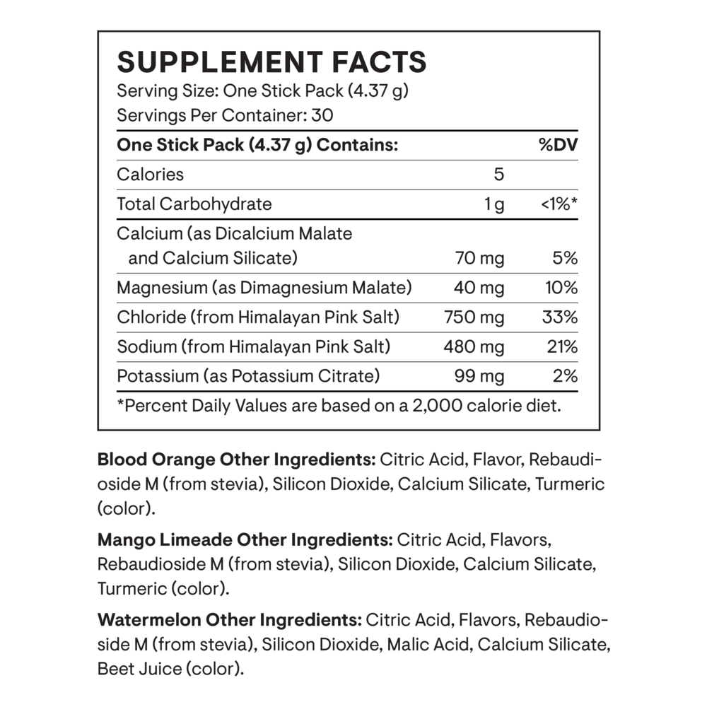 Daily Electrolytes Variety Pack, 30 Packets , Brand_Thorne Research Form_Packets Size_30 Packets