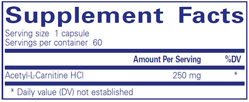 Acetyl-l-Carnitine 250 mg , Pure