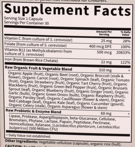 Vitamin Code® RAW Iron, 30 Vegan Capsules