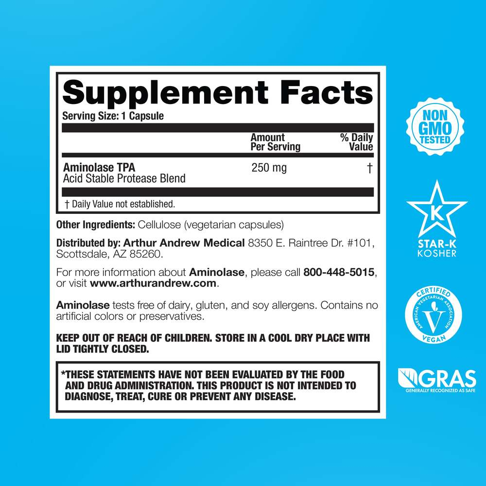 Arthur Andrew Medical Aminolase - Total Protein Assimilation - supplement facts