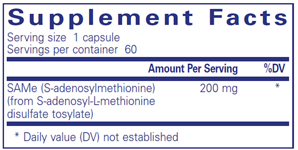 SAMe (S-Adenosylmethionine), 60 Capsules , Brand_Pure Encapsulations caps Emersons