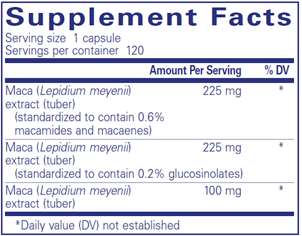 Maca-3, 120 Capsules , Brand_Pure Encapsulations caps Emersons Form_Capsules Requires Consultation Size_120 Capsules