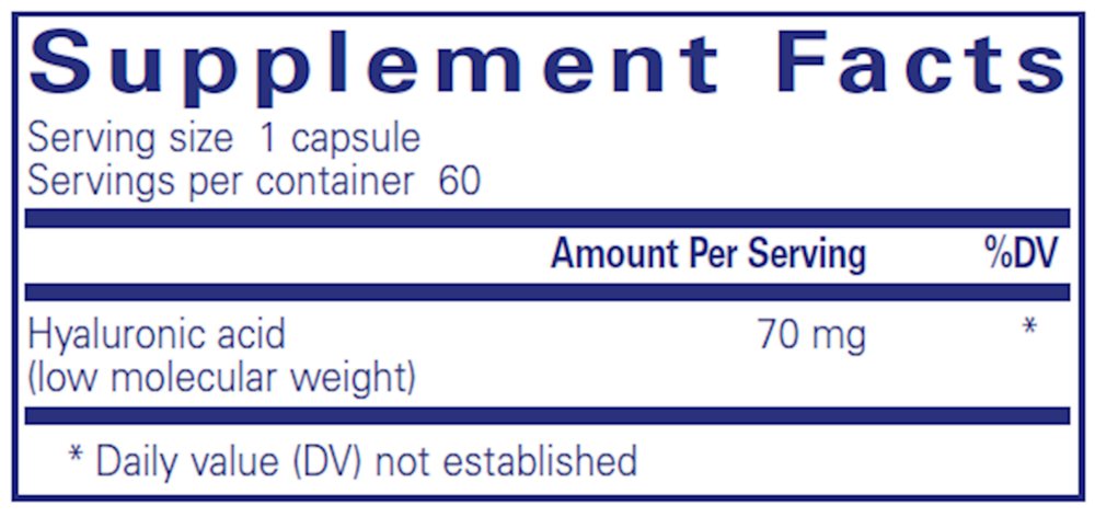 Hyaluronic Acid 70 mg, 60 Capsules , Brand_Pure Encapsulations caps Emersons