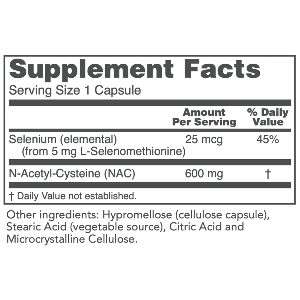 NAC N-Acetyl Cysteine 600mg, 100 Capsules