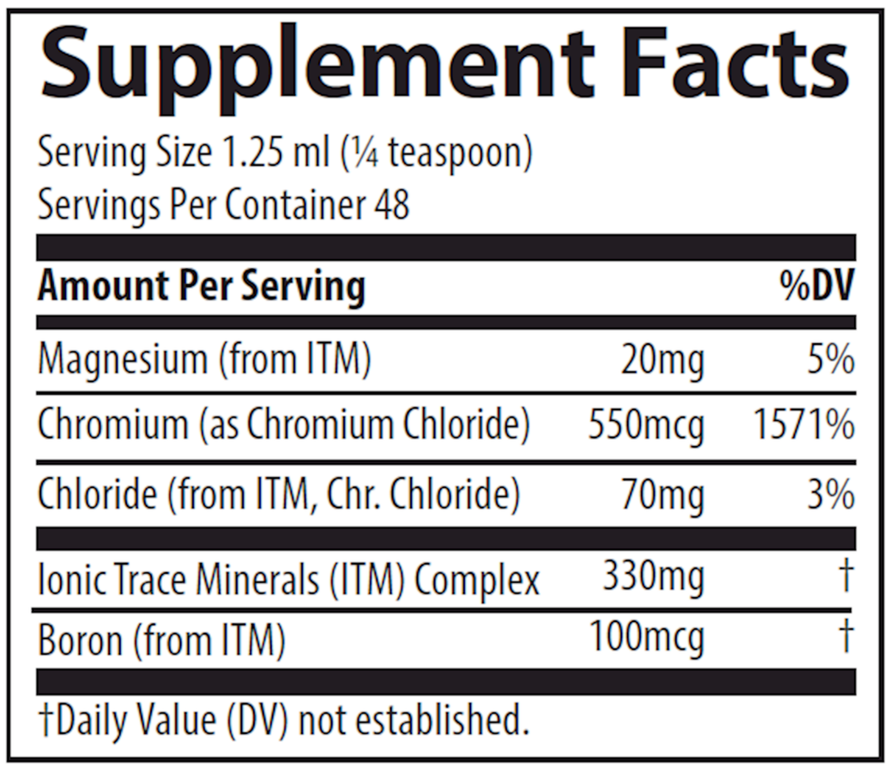 Liquid Ionic Chromium 550mcg, 59 mL Liquid