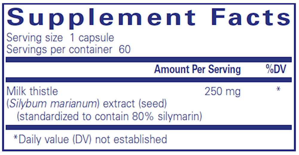 Silymarin, 60 Capsules , Brand_Pure Encapsulations caps Emersons